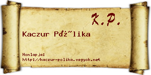 Kaczur Pólika névjegykártya